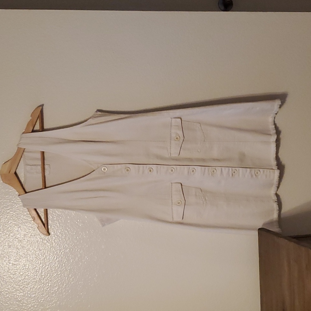 Sadie and Sage cream denim halter dress size Large